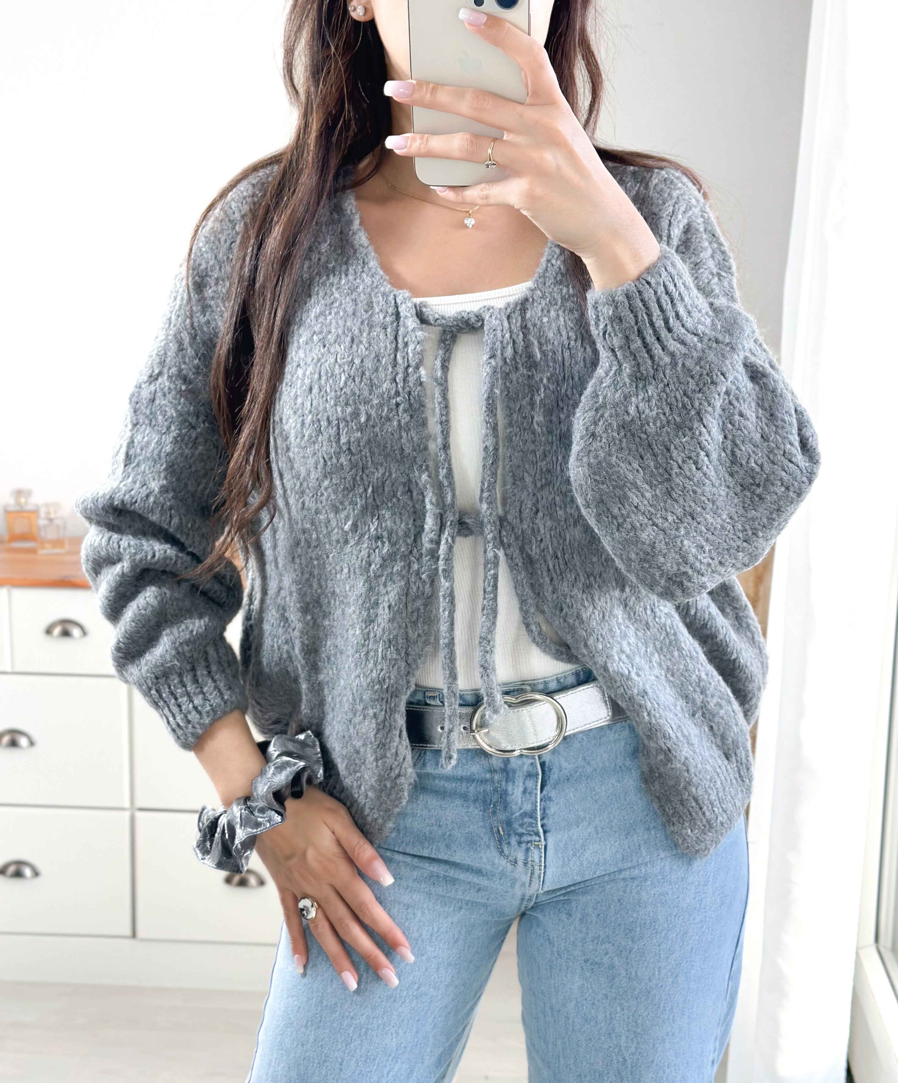 Gilet à lacets NEVERLY - laine gris