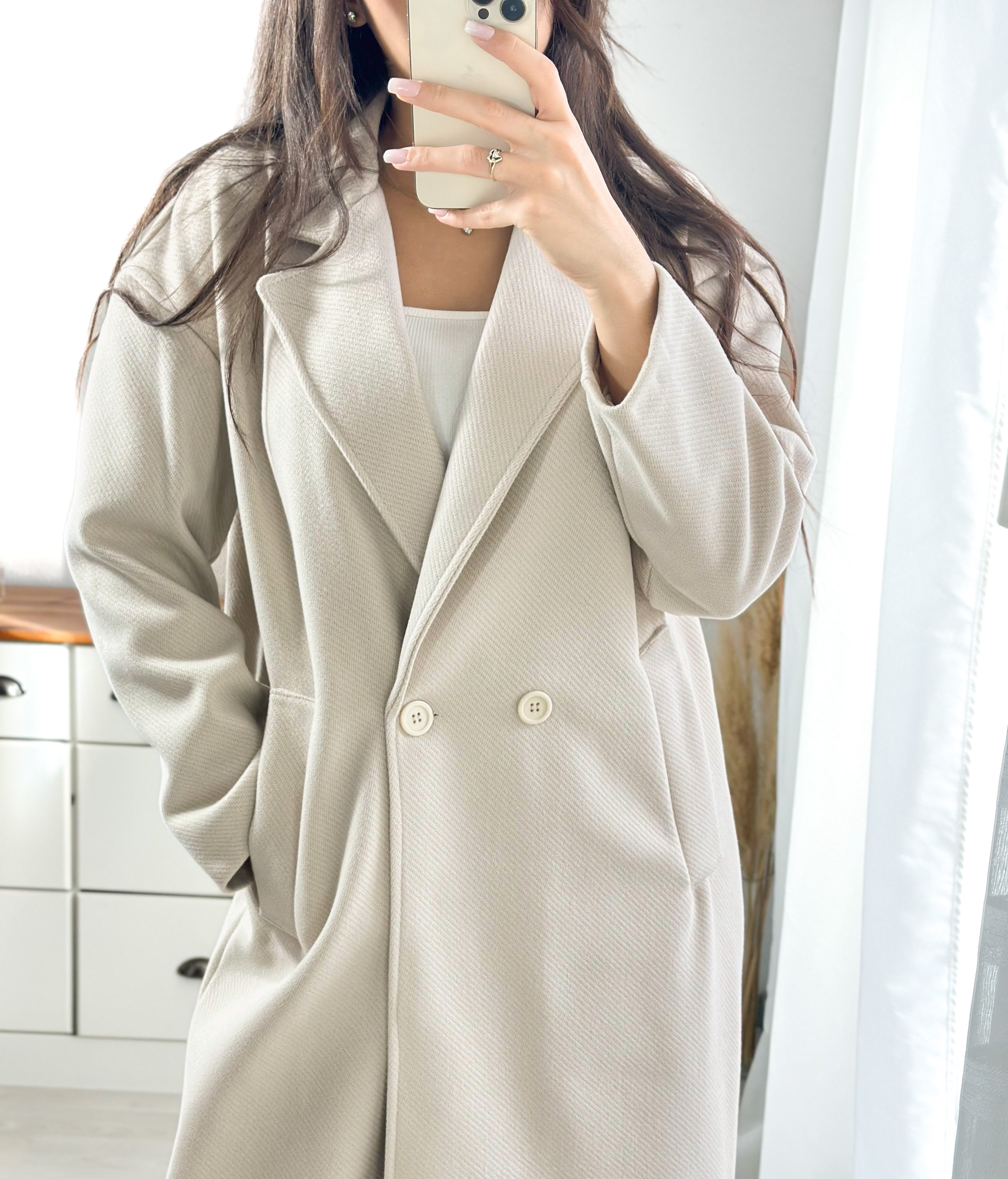 Manteau long Julie - crème