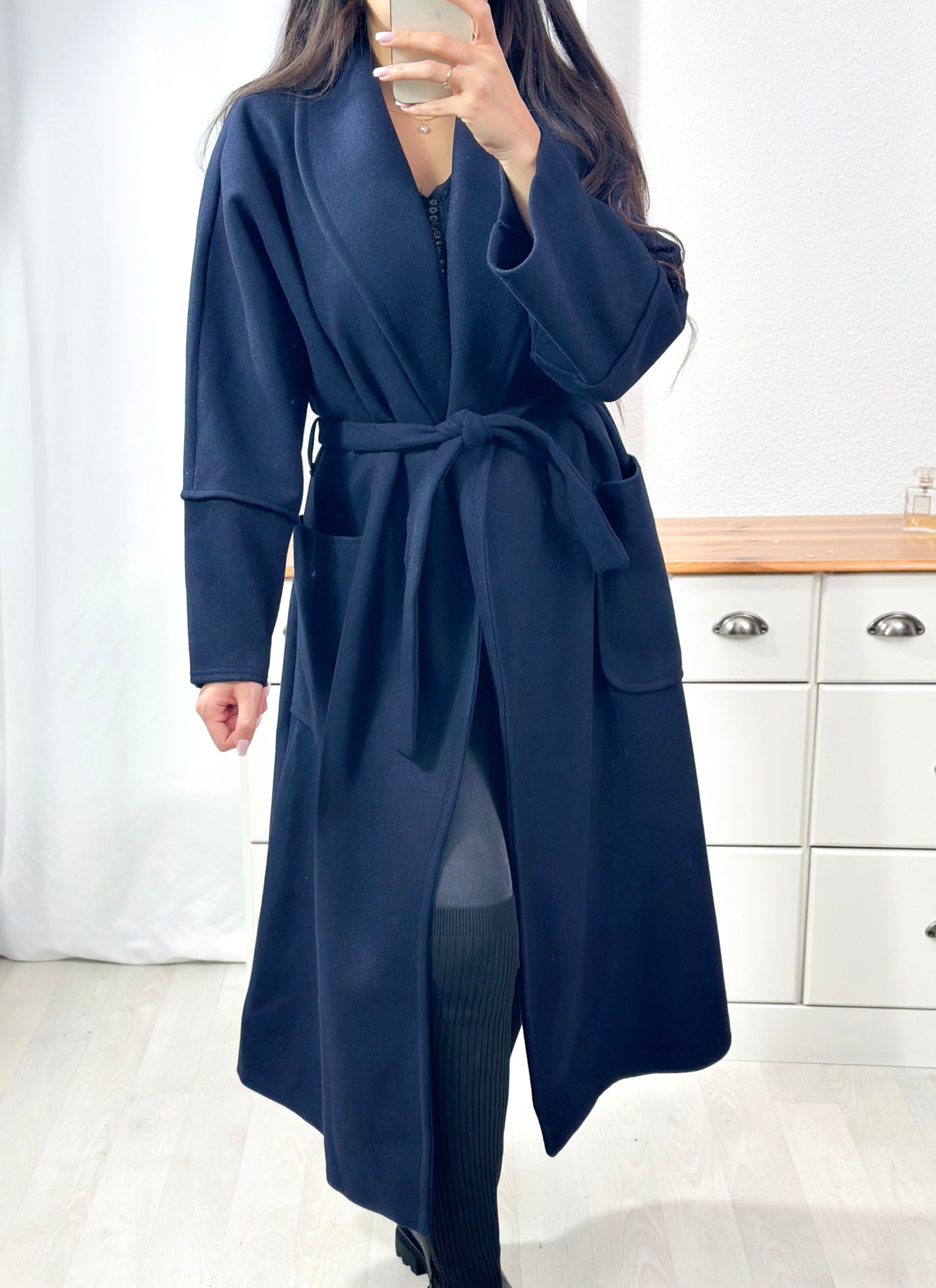 Manteau en Laine LAYA - bleu nuit