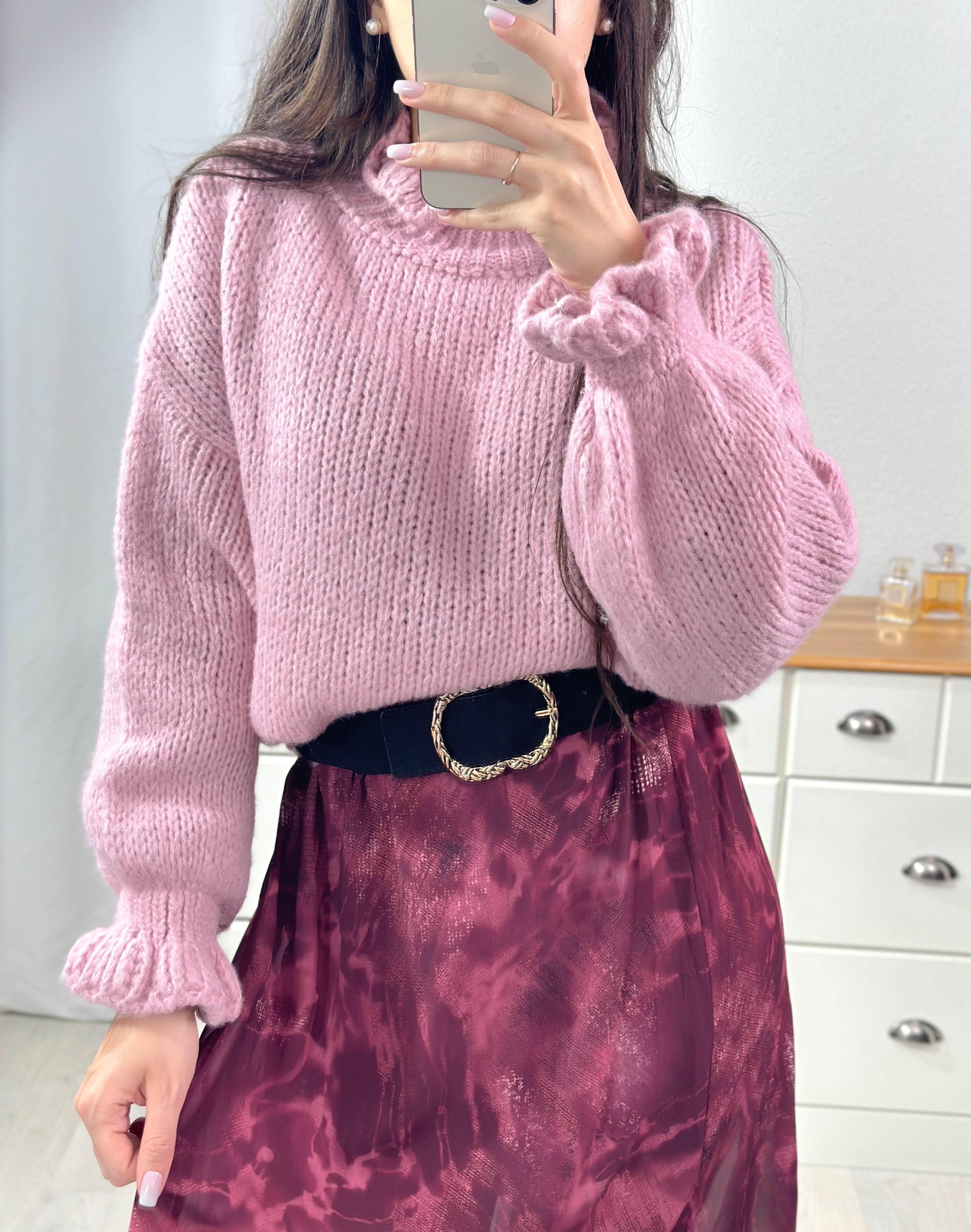 Pull en laine LISA - rose