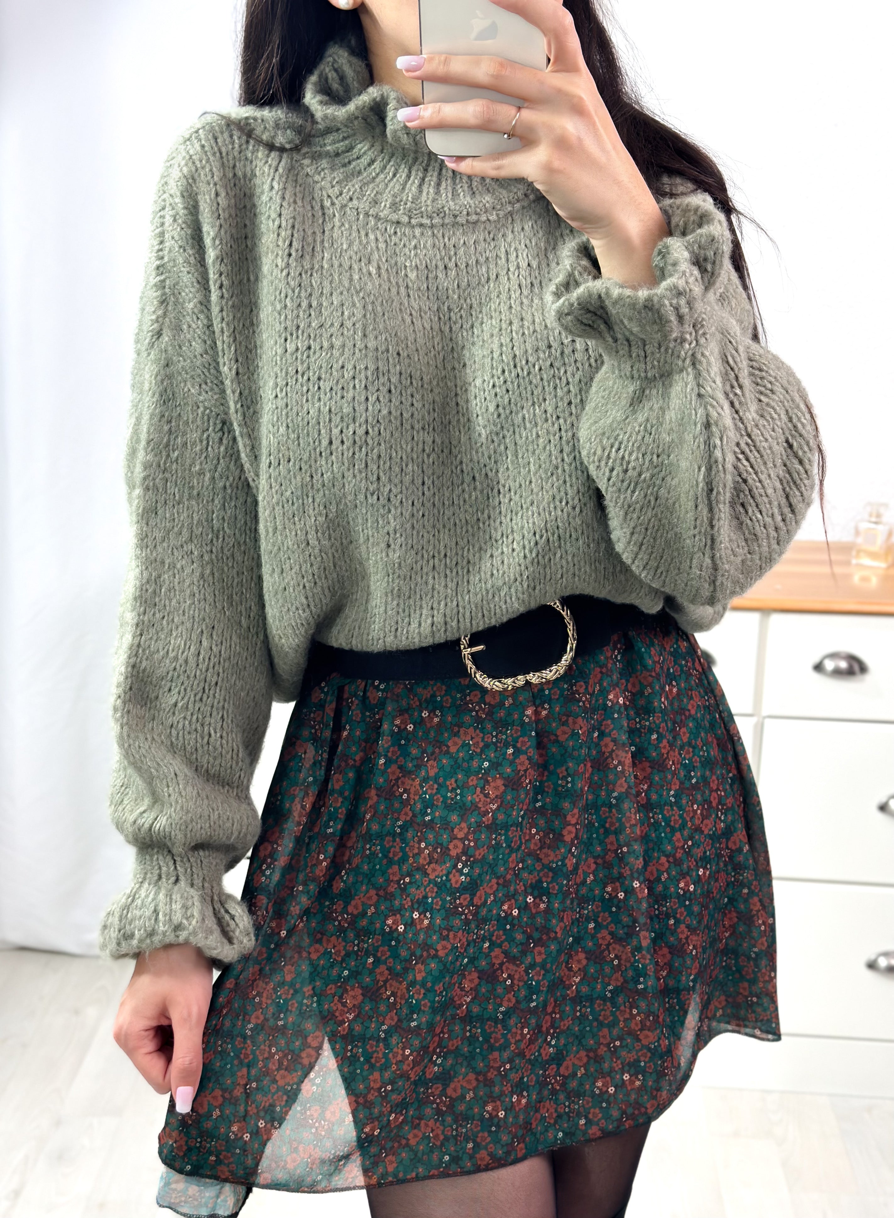 Pull en laine LISA - olive