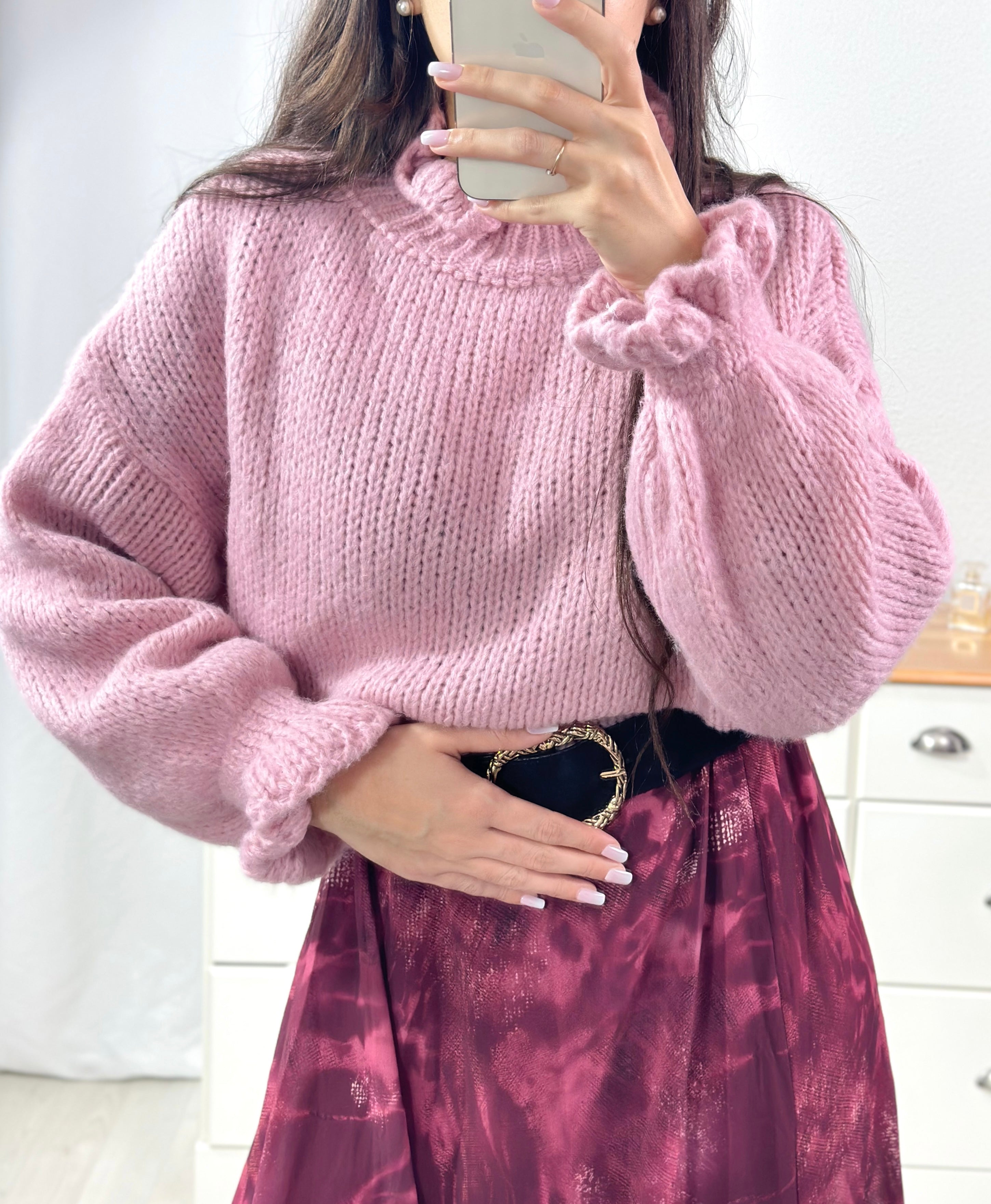 Pull en laine LISA - rose