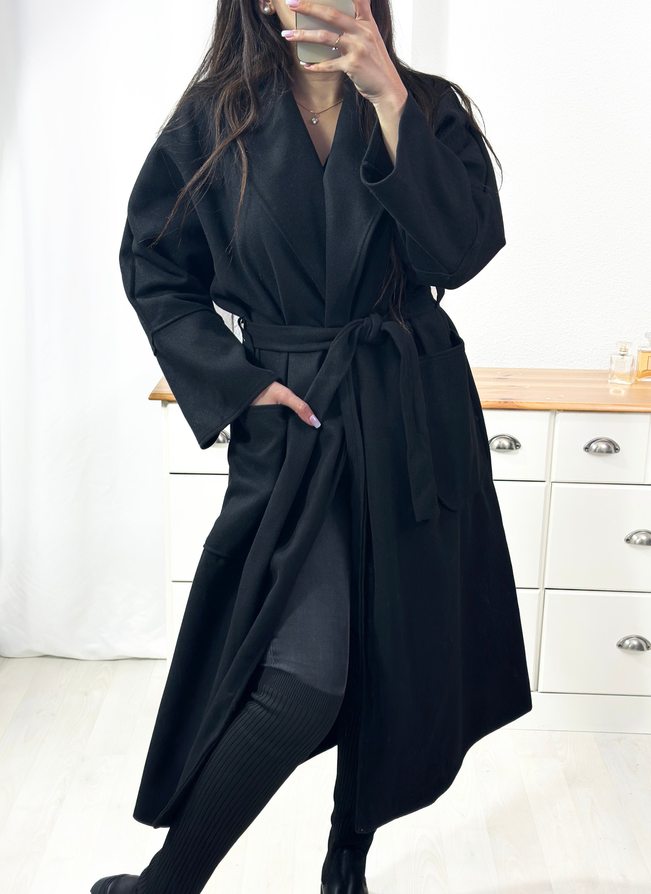 Manteau en Laine LAYA - noir