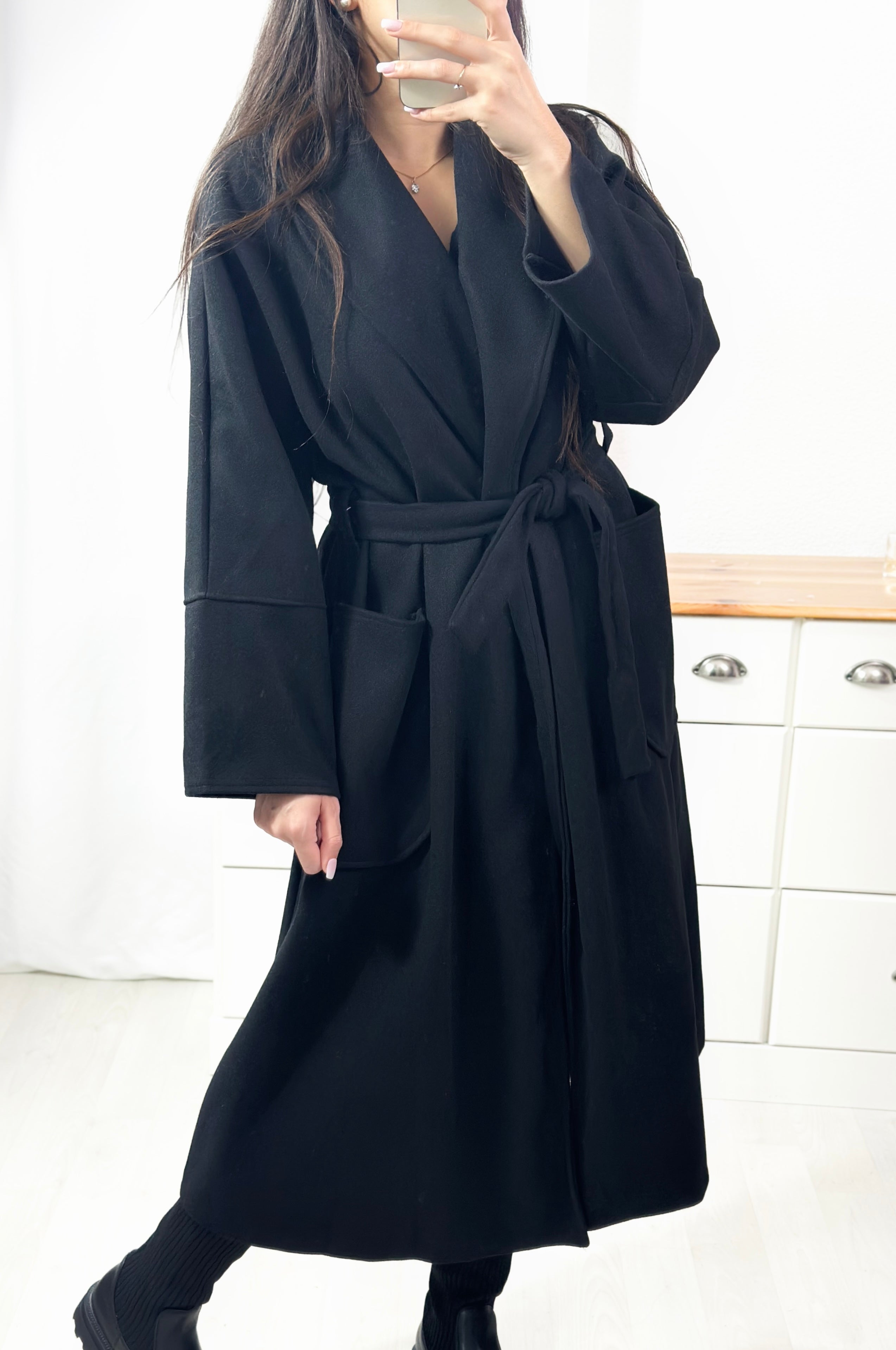 Manteau en Laine LAYA - noir